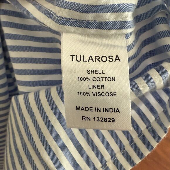 Tularosa Women’s Cropped Off Shoulder Striped Top Blue & White Size S - Picture 4 of 12